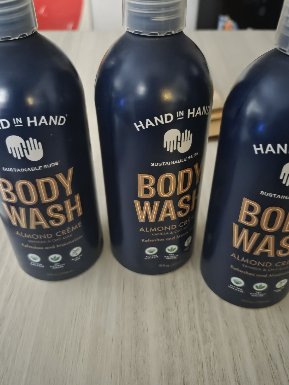 Almond Crème Body Wash - Navy 3 Pack In Box NEW